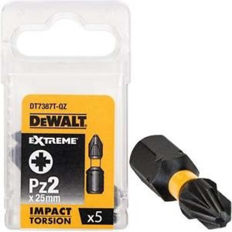 DeWALT DT7387T Sada bitov 5 ks, 25MM, PZ2, EXTREME Torsion