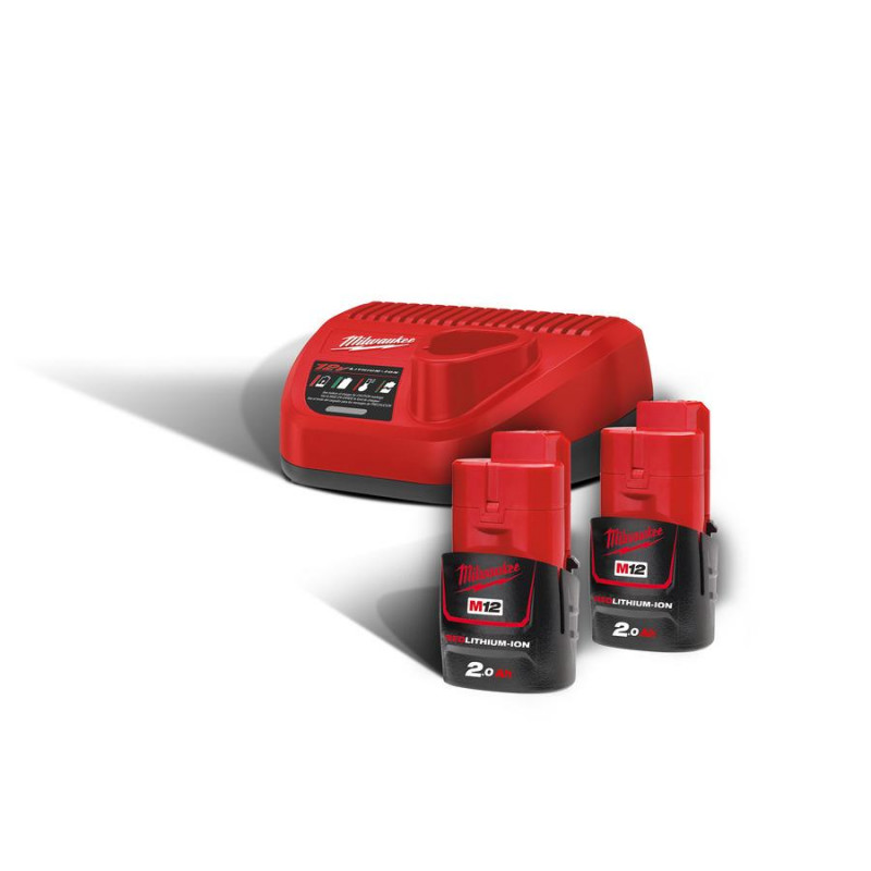 Milwaukee M12NRG-202 nabíjačka + 2x batéria
