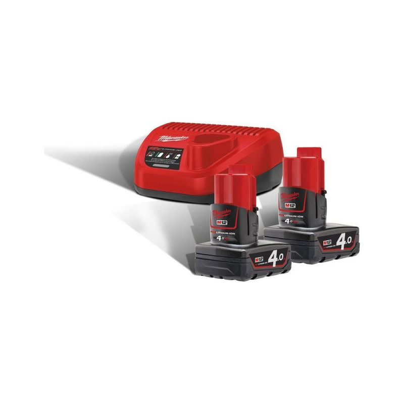 Milwaukee M12NRG-402 nabíjačka + 2x batéria
