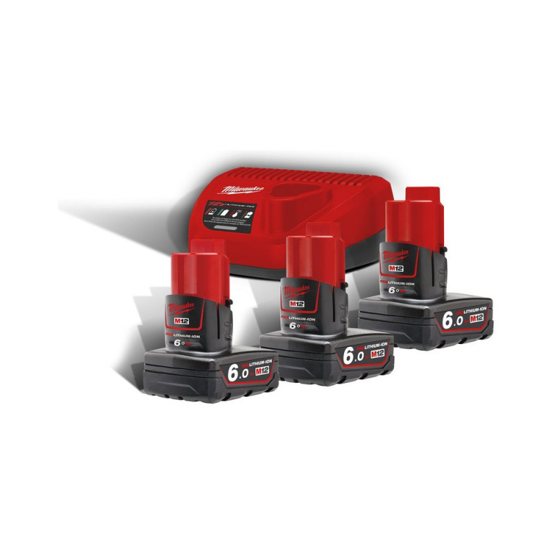 Milwaukee M12NRG-603 nabíjačka + 3x batéria