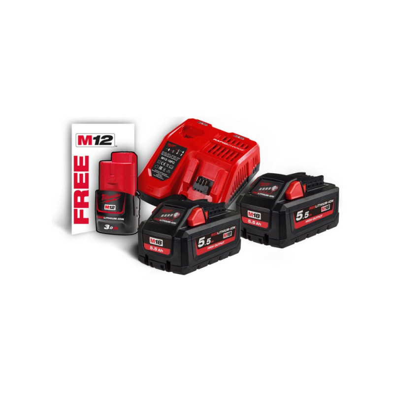 Milwaukee M18 HNRG-552 rýchlonabíjačka + 2x batéria